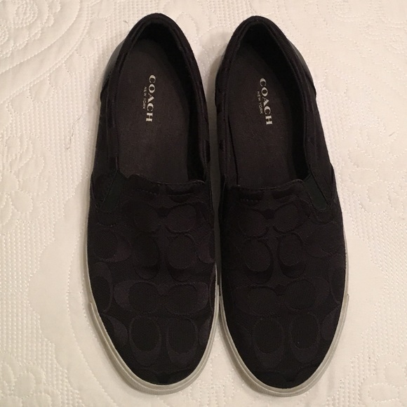 coach black slip on shoes